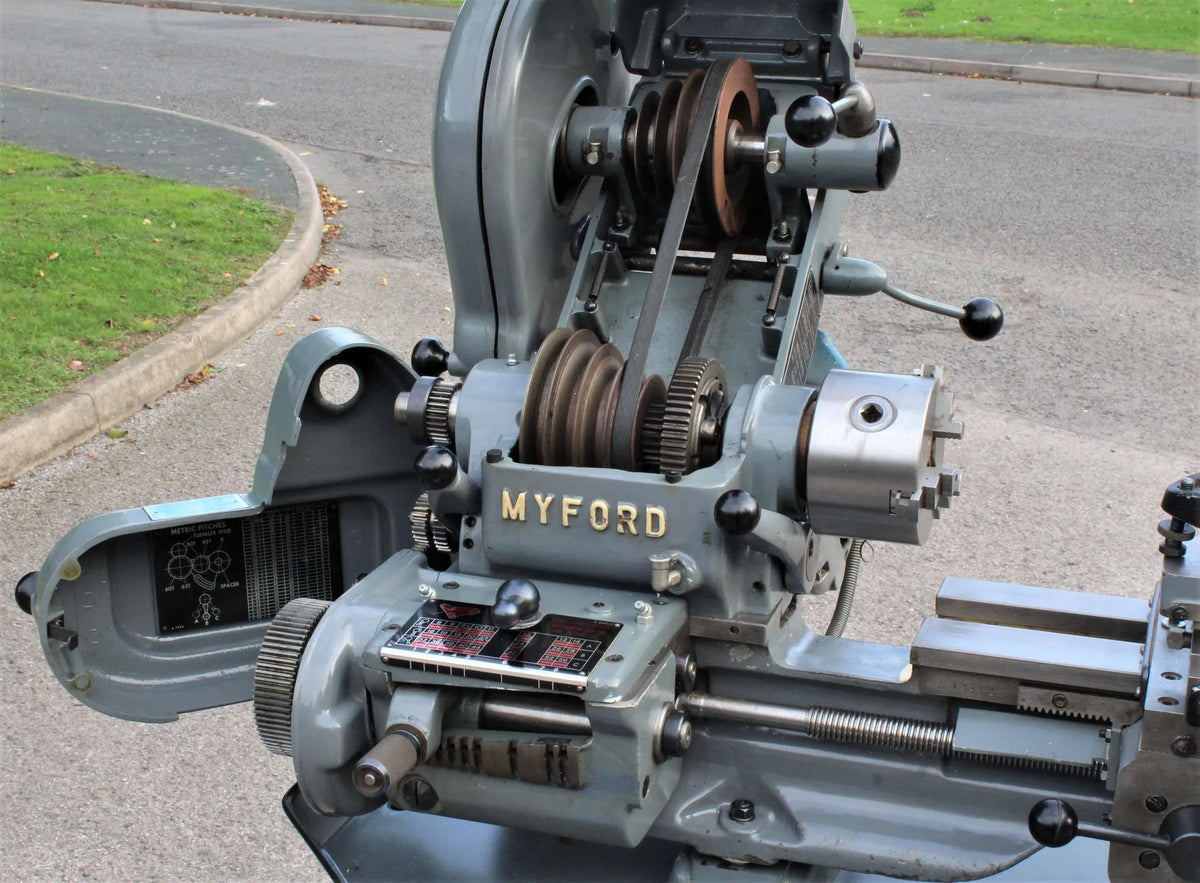 Myford Super 7B on cabinet stand