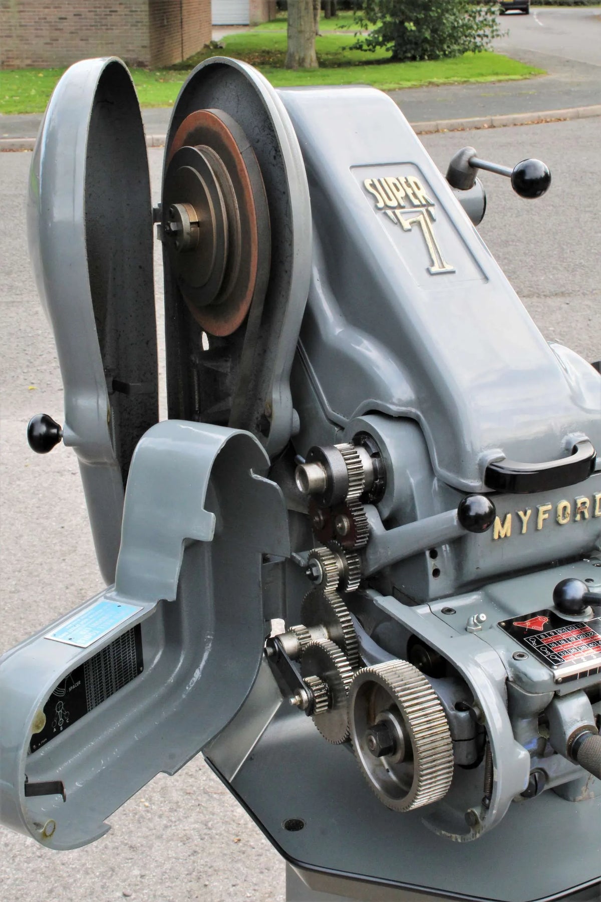 Myford Super 7B on cabinet stand