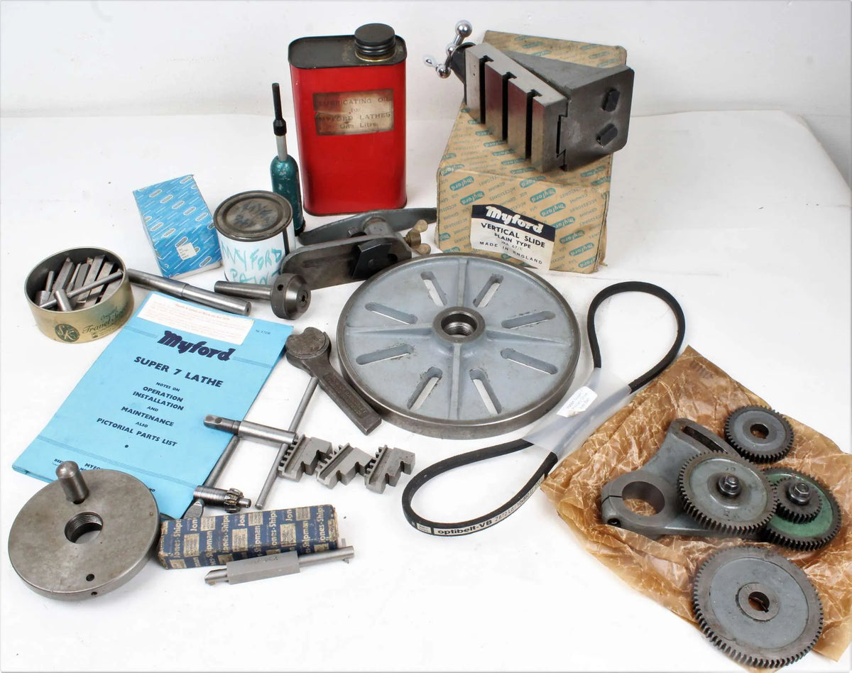 Myford Super 7B on cabinet stand