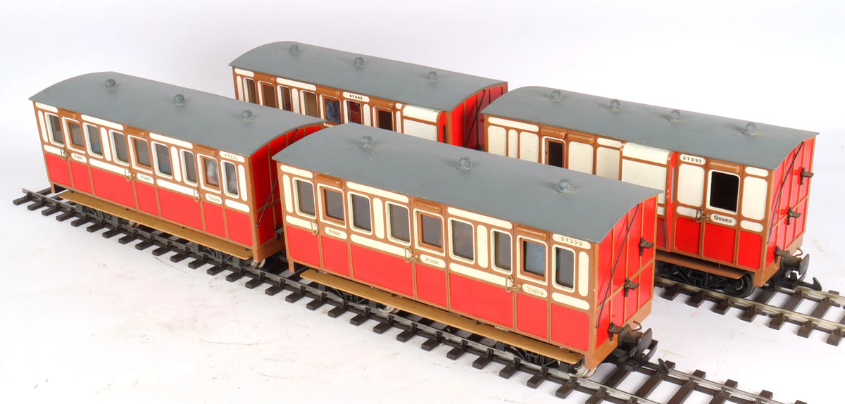 Rake of four 45mm gauge Brandbright coaches
