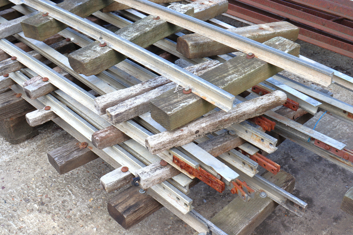 7 1/4 inch gauge rail with wooden sleepers