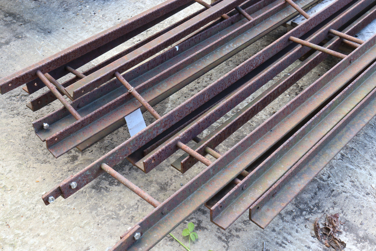 Eight 7 1/4 inch gauge steel track panels