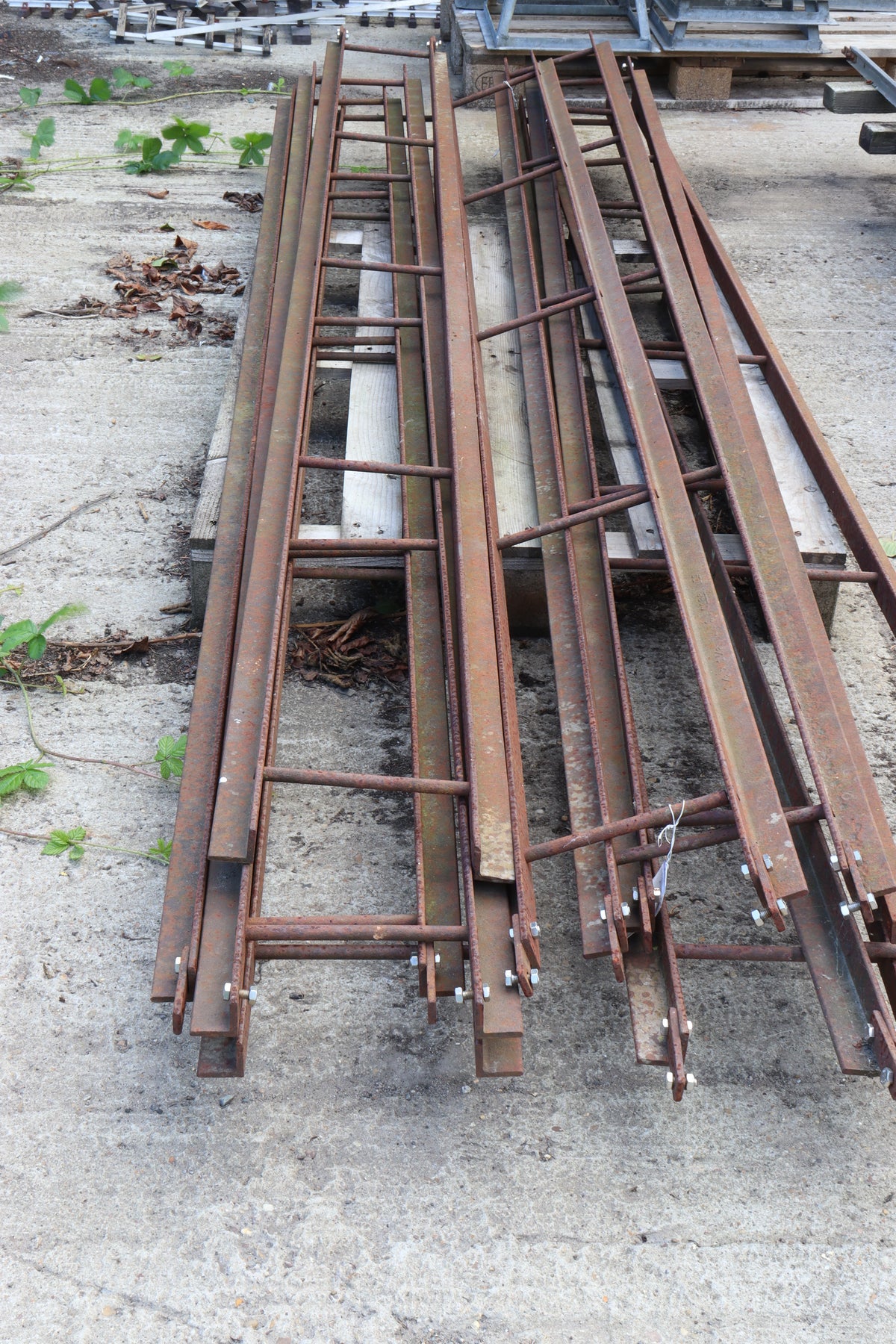 Eight 7 1/4 inch gauge steel track panels