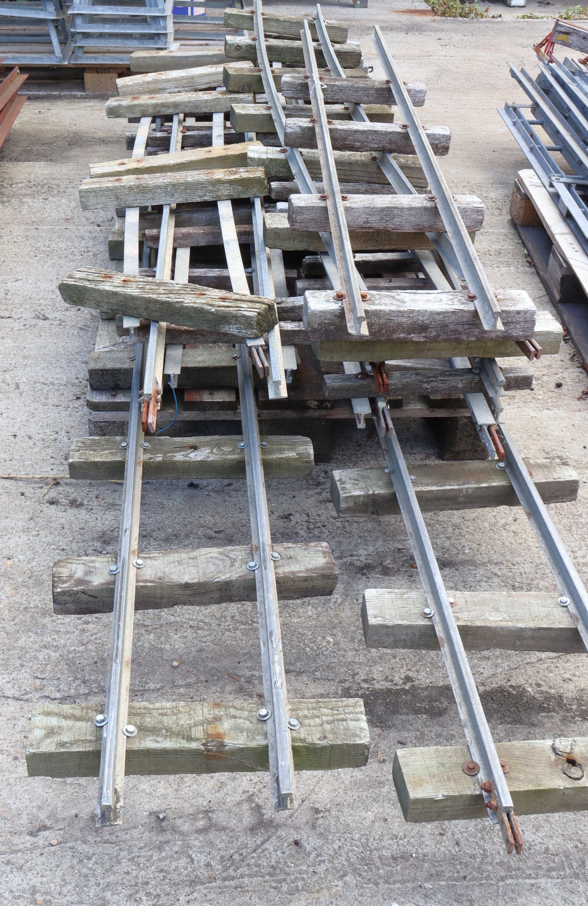 7 1/4 inch gauge rail with wooden sleepers