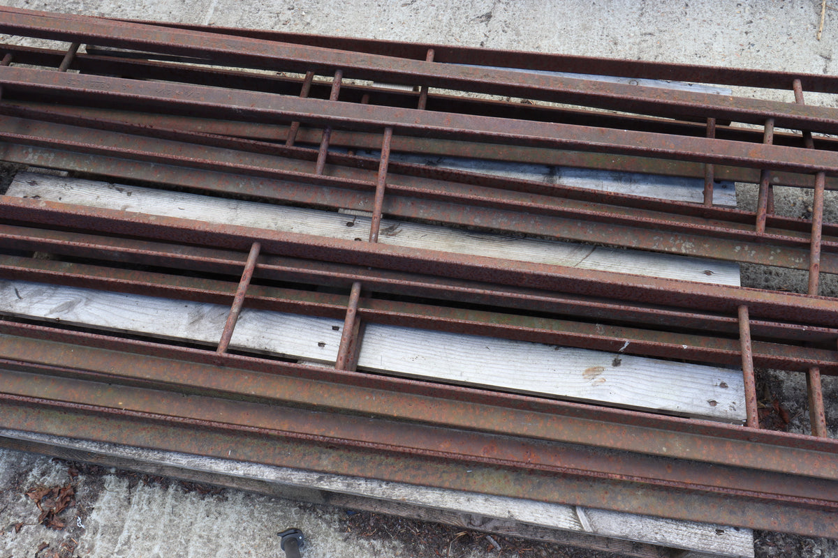 Eight 7 1/4 inch gauge steel track panels