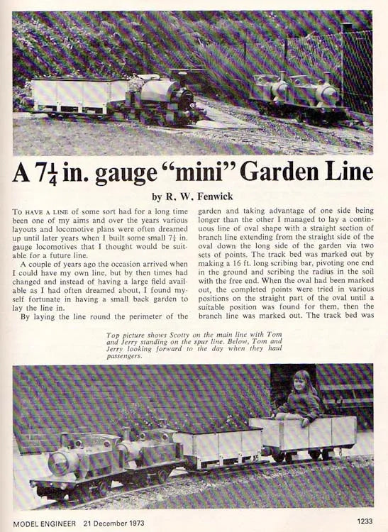 7 1/4 inch gauge "Tich Tom"